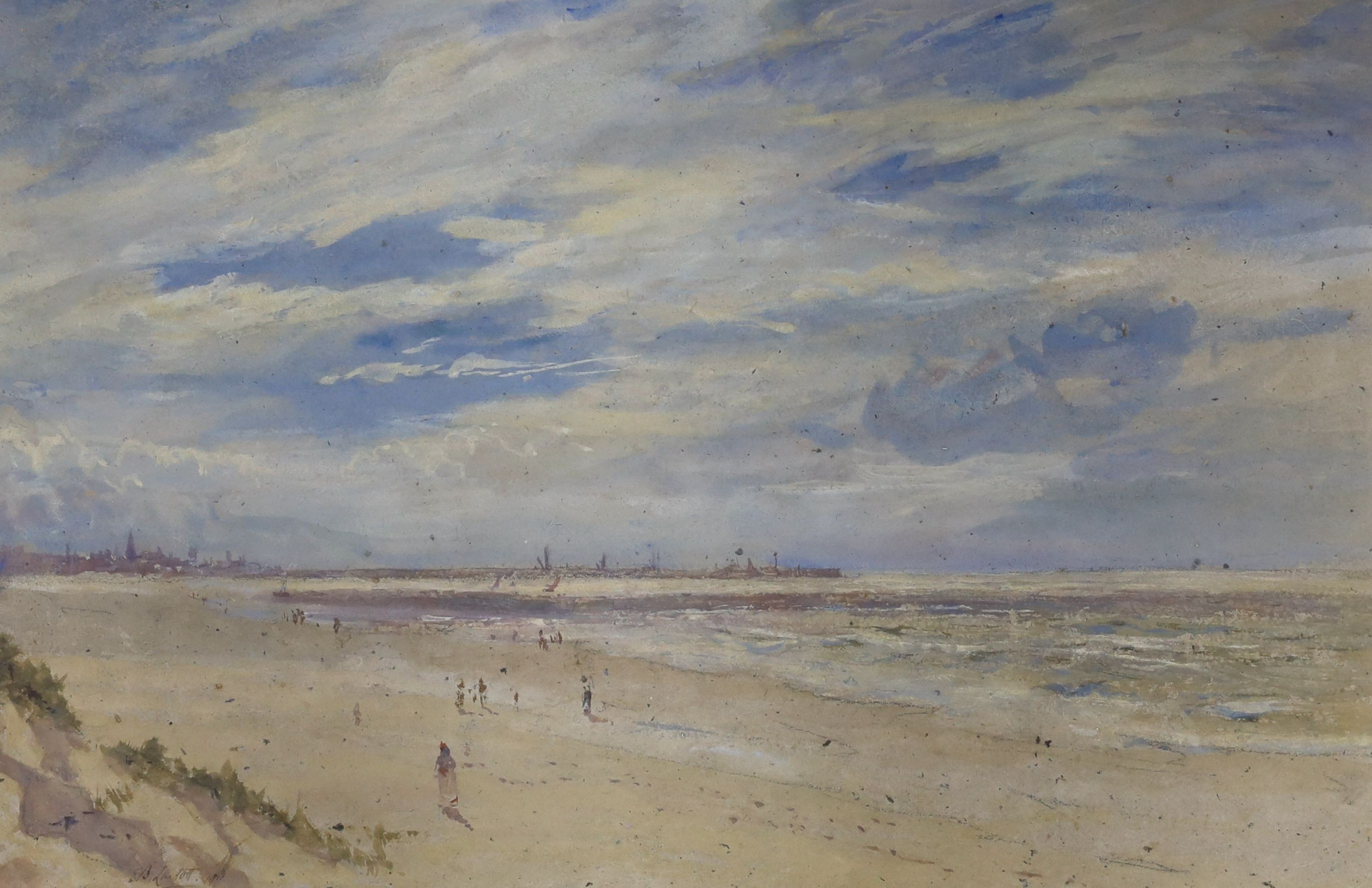 Edward Barnard Lintott (1875-1951), watercolour, 'Knokke on the Belgian coast', signed, 32 x 50cm